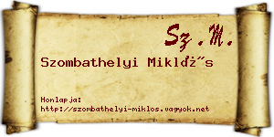 Szombathelyi Miklós névjegykártya