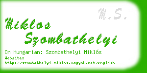 miklos szombathelyi business card