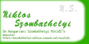 miklos szombathelyi business card